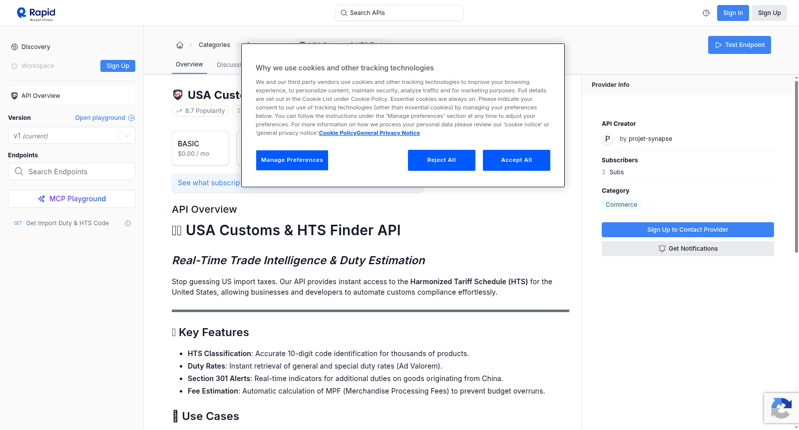 USA Customs & HTS Finder 数据集图片