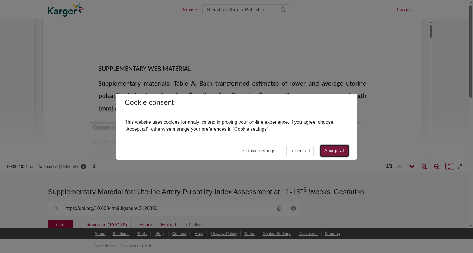 Supplementary Material for: Uterine Artery Pulsatility Index Assessment at 11-13<sup>+6</sup> Weeks' Gestation 数据集图片