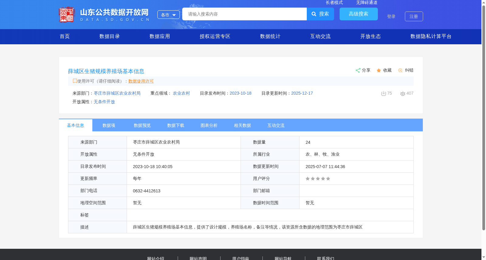 薛城区生猪规模养殖场基本信息 数据集图片