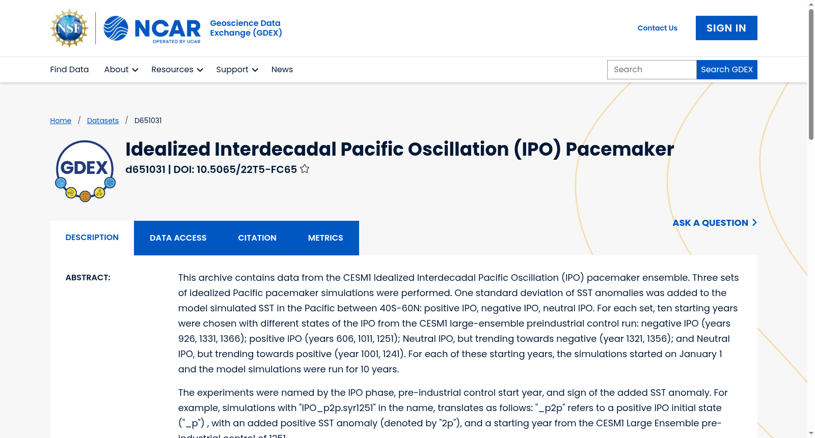 Idealized Interdecadal Pacific Oscillation (IPO) Pacemaker 数据集图片