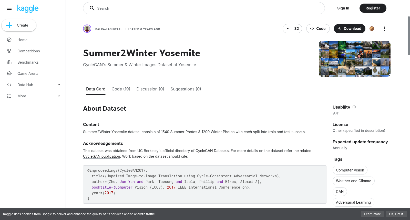 Summer2Winter Yosemite 数据集图片