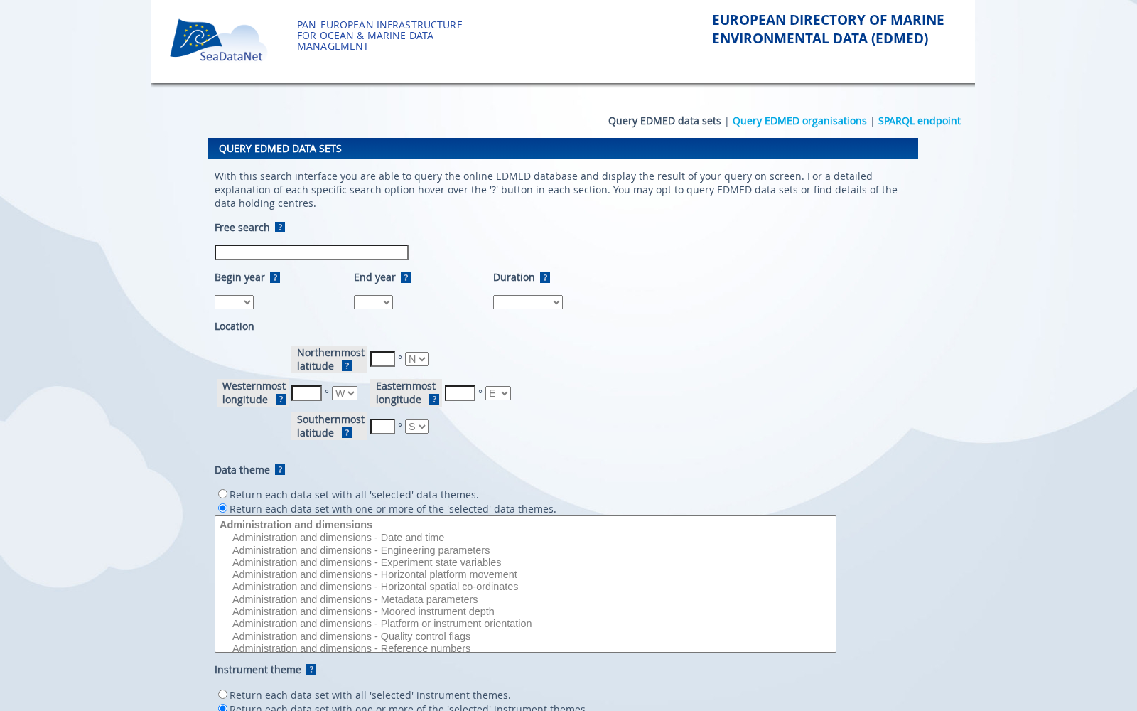 European Directory of Marine Environmental Data 数据集图片