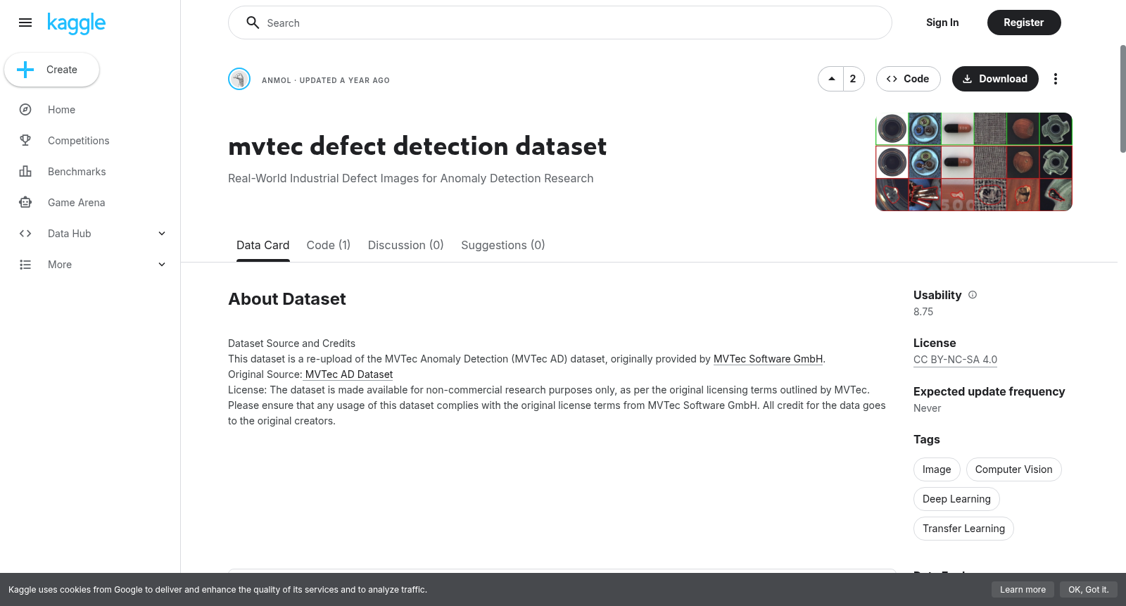 mvtec defect detection dataset 数据集图片