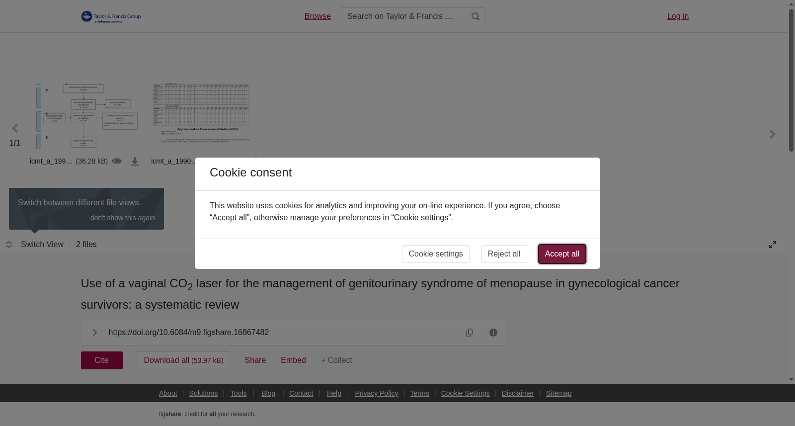 Use of a vaginal CO<sub>2</sub> laser for the management of genitourinary syndrome of menopause in gynecological cancer survivors: a systematic review 数据集图片