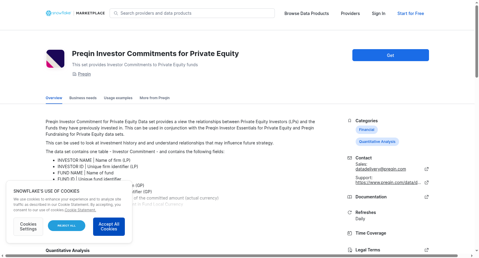 Preqin Investor Commitments for Private Equity 数据集图片