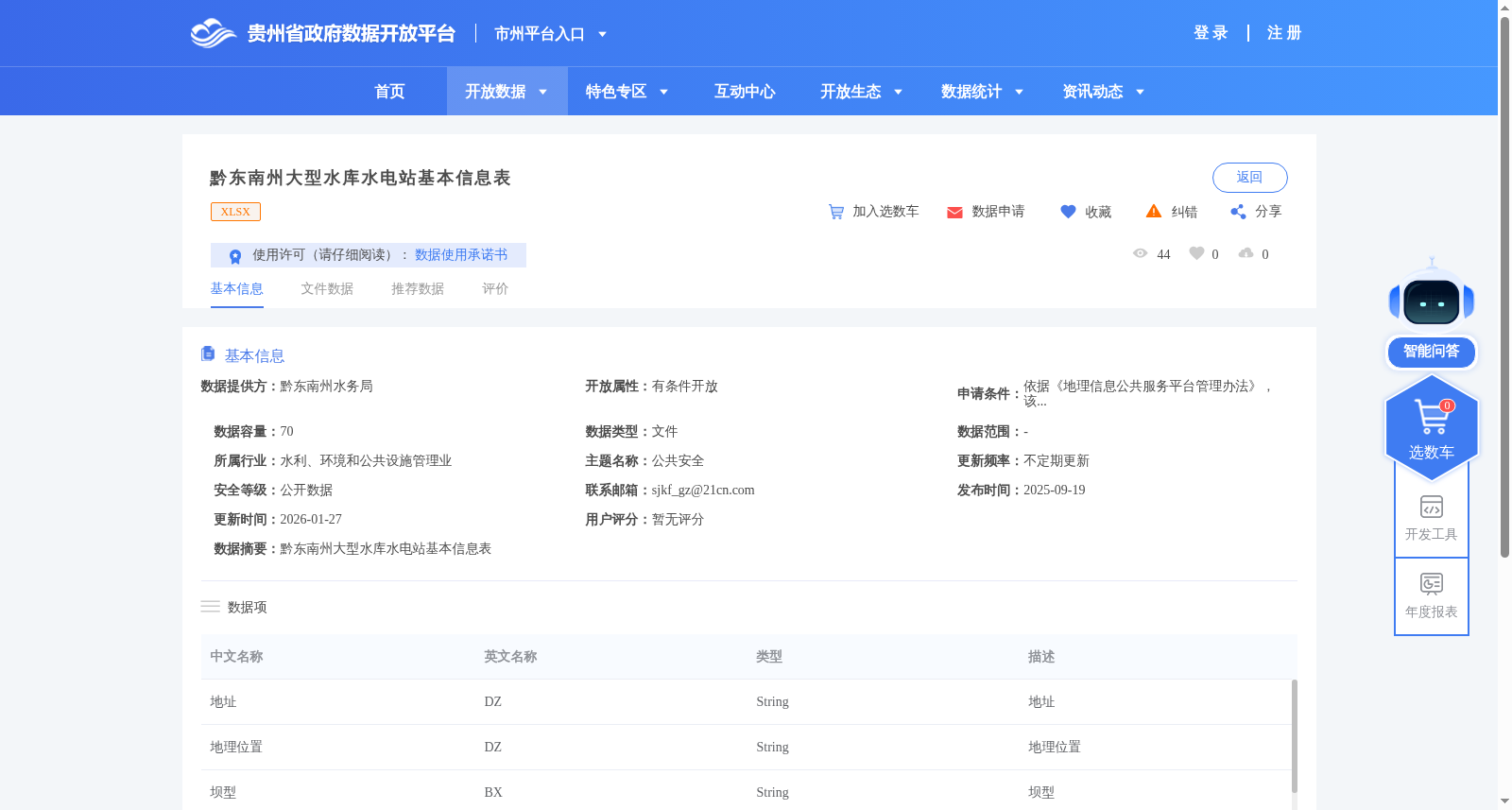 黔东南州大型水库水电站基本信息表 数据集图片