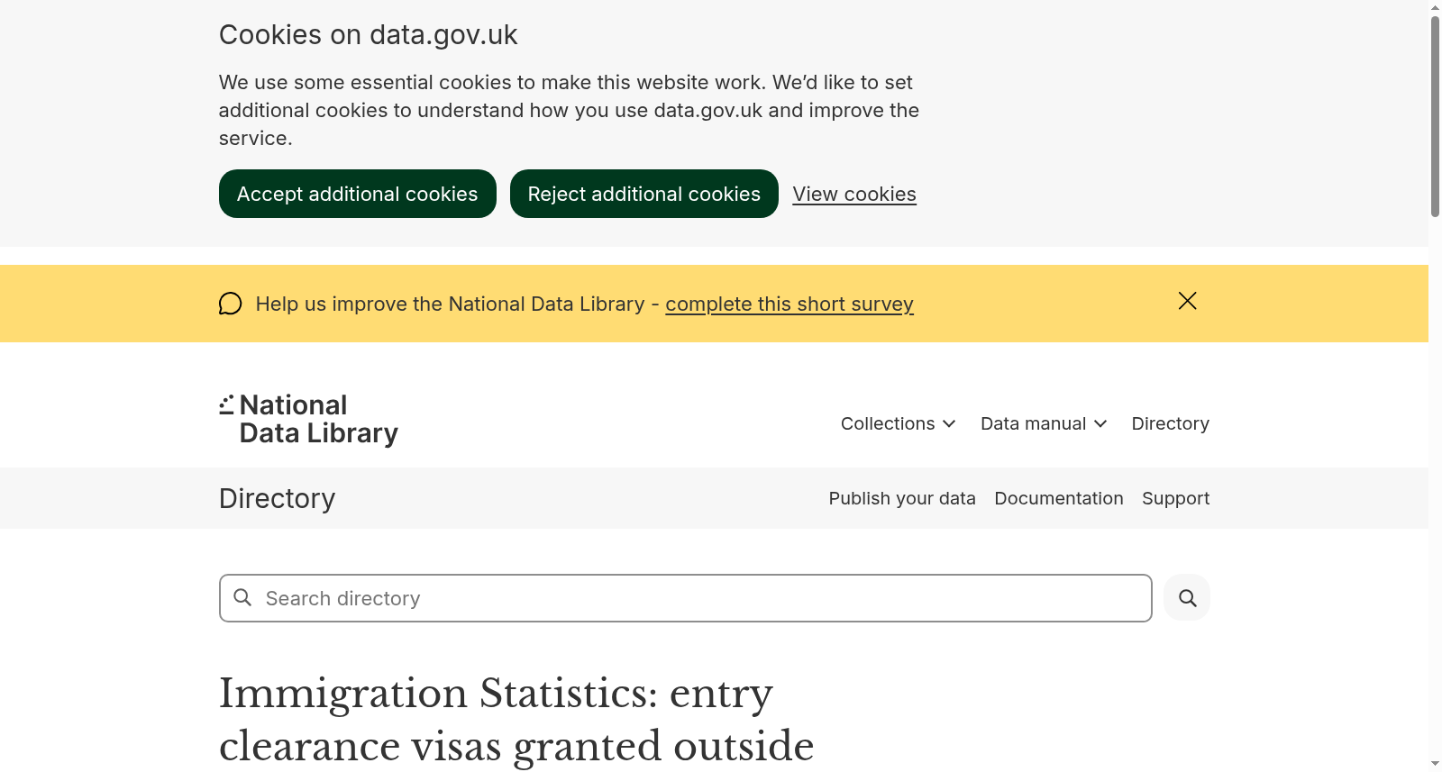 Immigration Statistics: entry clearance visas granted outside the UK 数据集图片