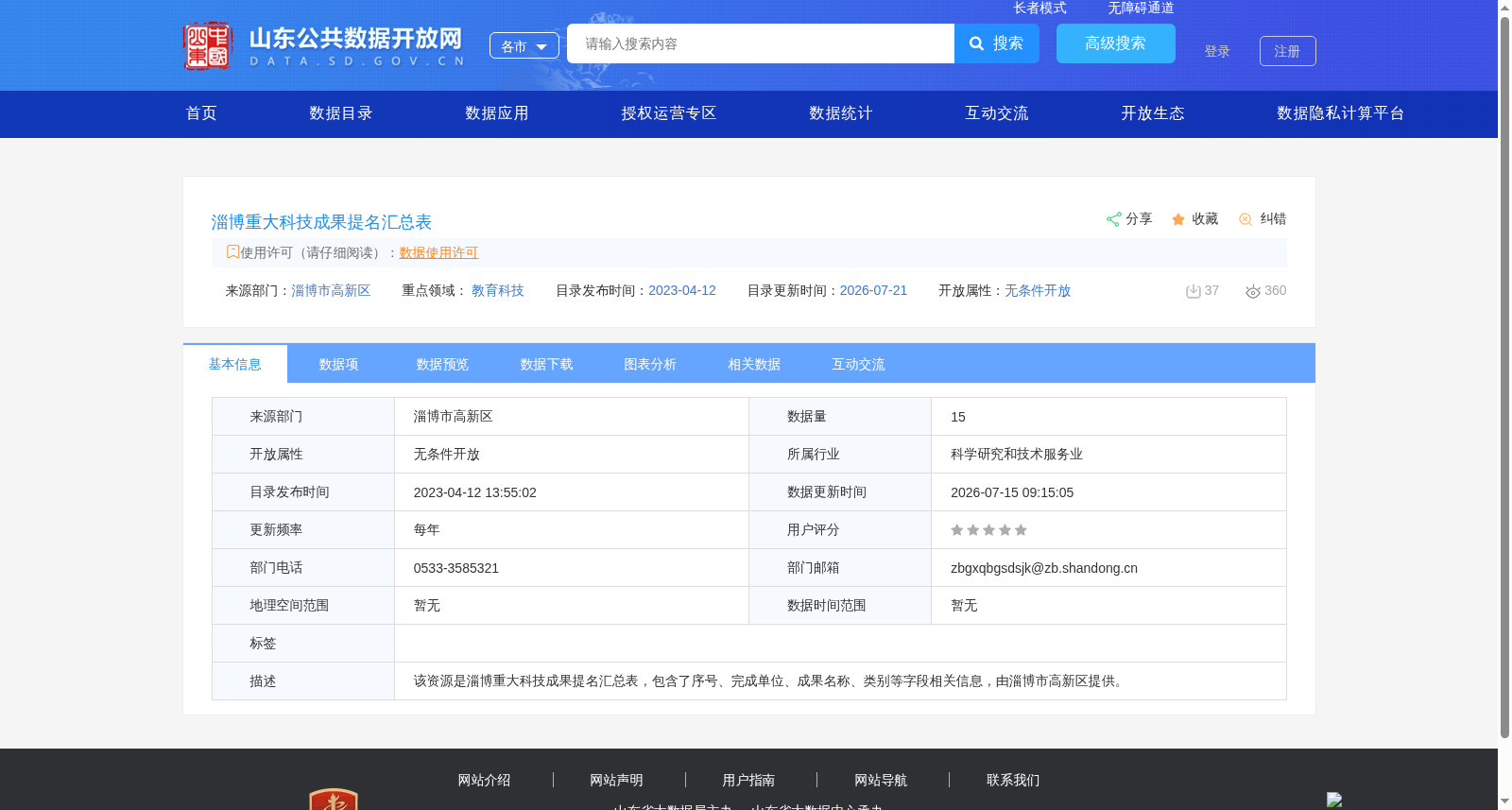 淄博重大科技成果提名汇总表 数据集图片
