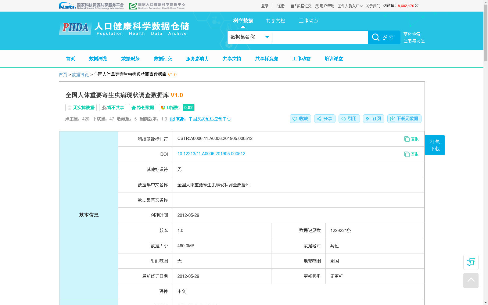 全国人体重要寄生虫病现状调查数据库 数据集图片
