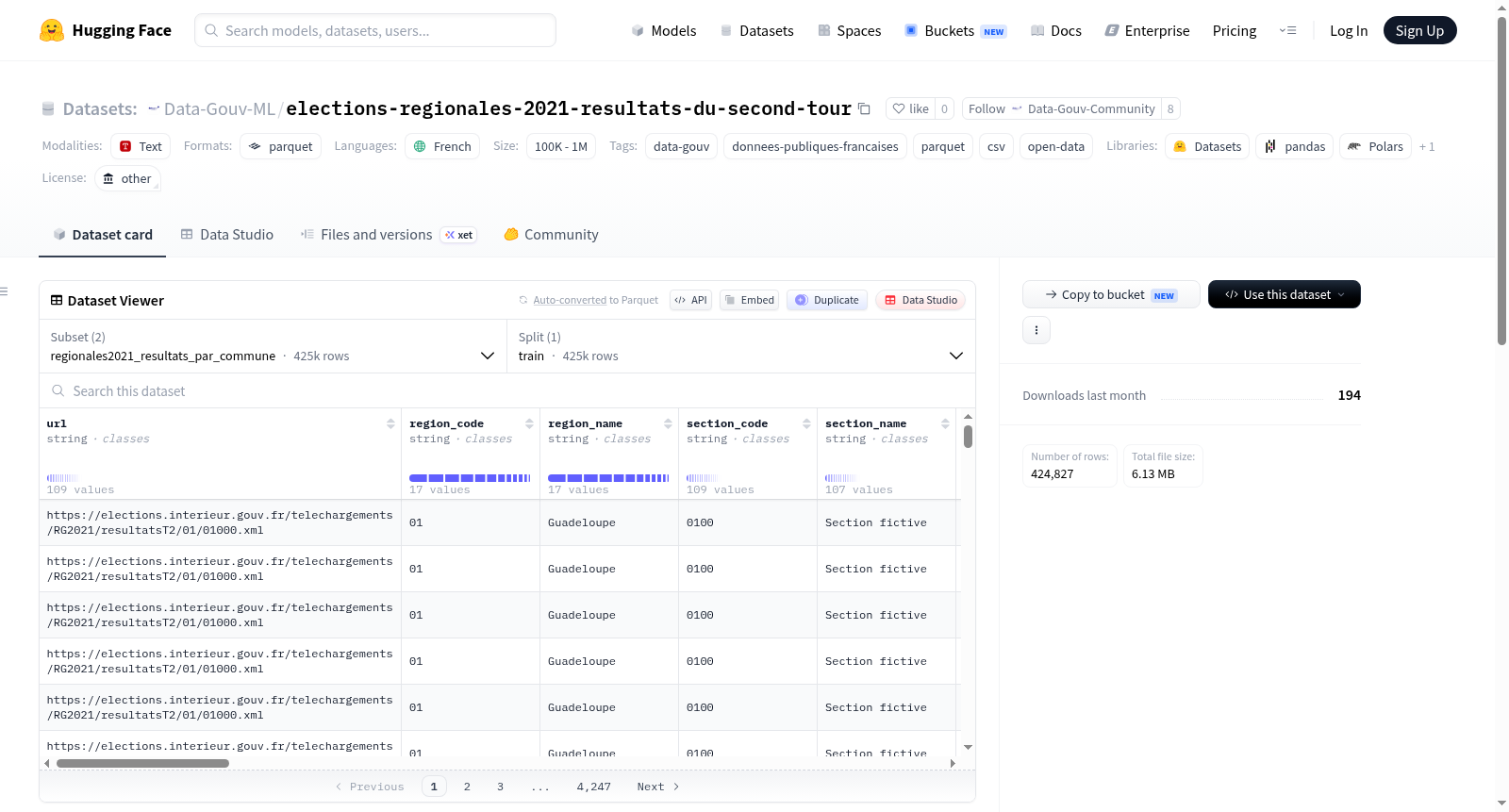 Data-Gouv-FR/elections-regionales-2021-resultats-du-second-tour 数据集图片