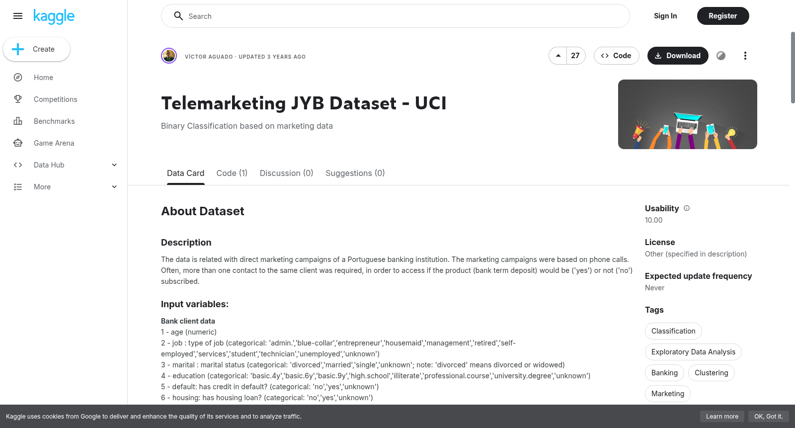 Telemarketing JYB Dataset - UCI 数据集图片