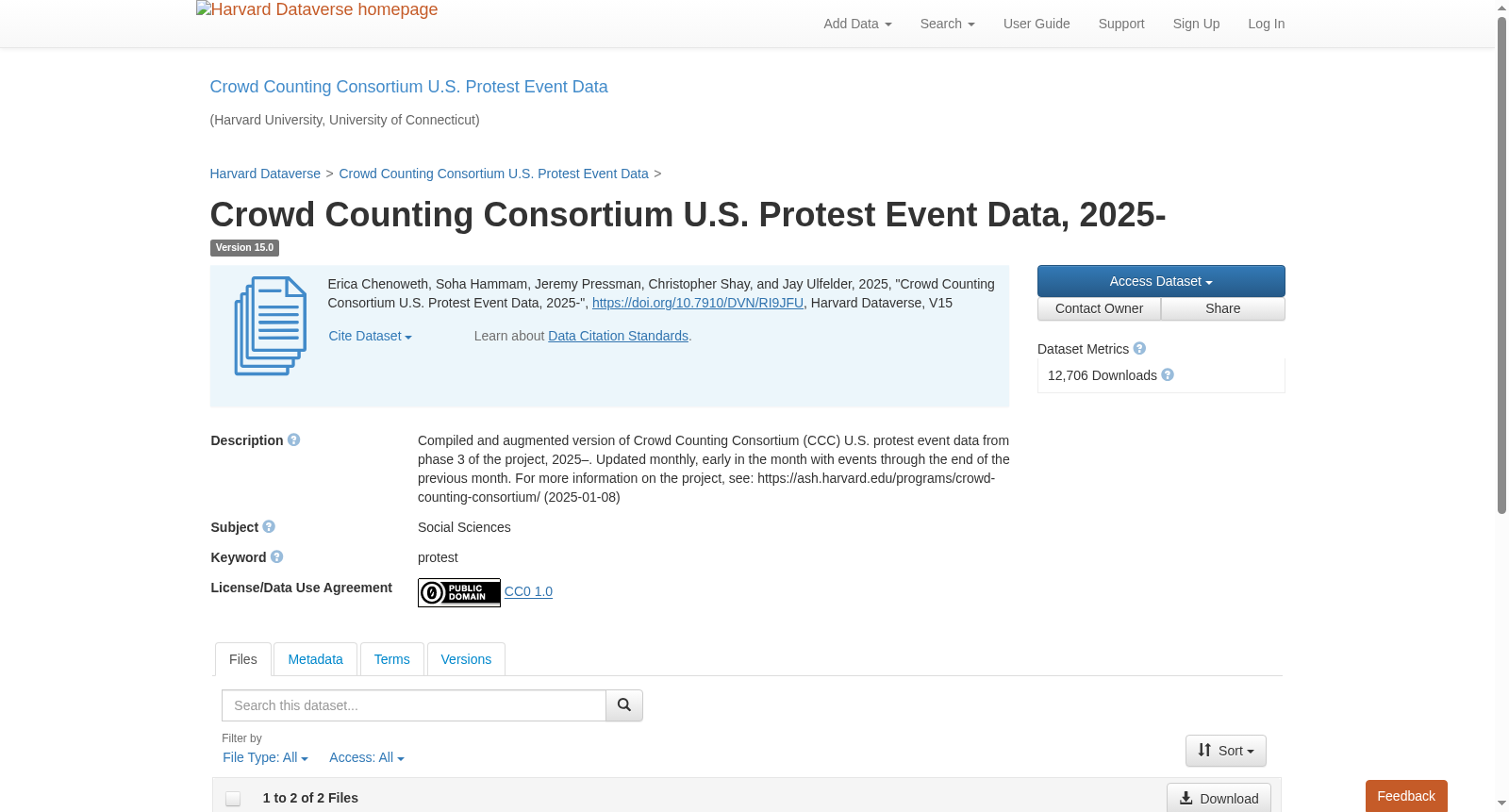 Crowd Counting Consortium U.S. Protest Event Data, 2025- 数据集图片