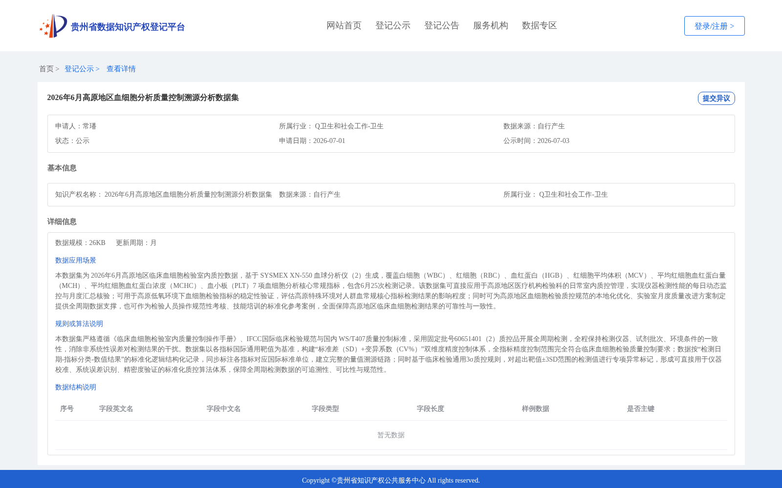2026年6月高原地区血细胞分析质量控制溯源分析数据集 数据集图片