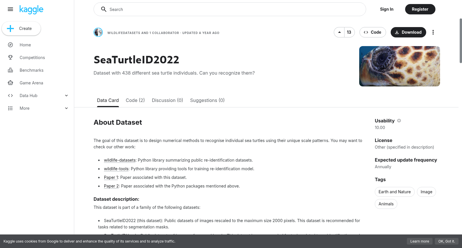 SeaTurtleID2022 数据集图片