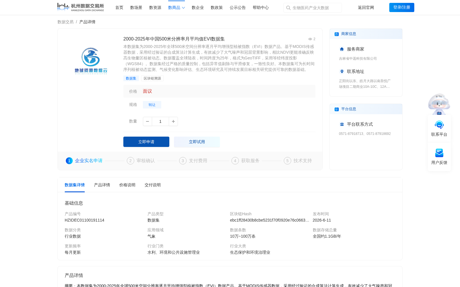 2000-2025年中国500米分辨率月平均值EVI数据集 数据集图片