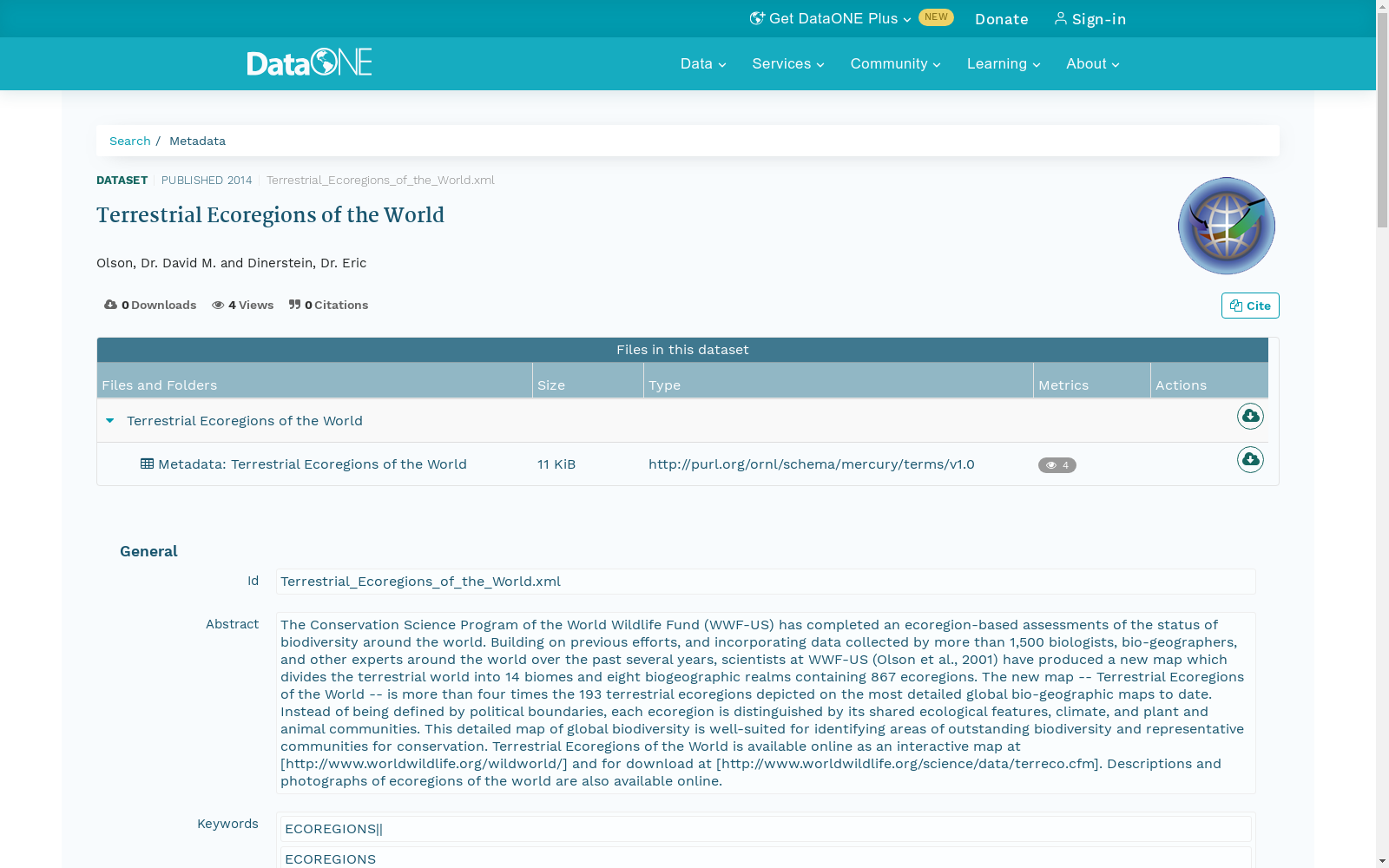 Terrestrial Ecoregions of the World 数据集图片