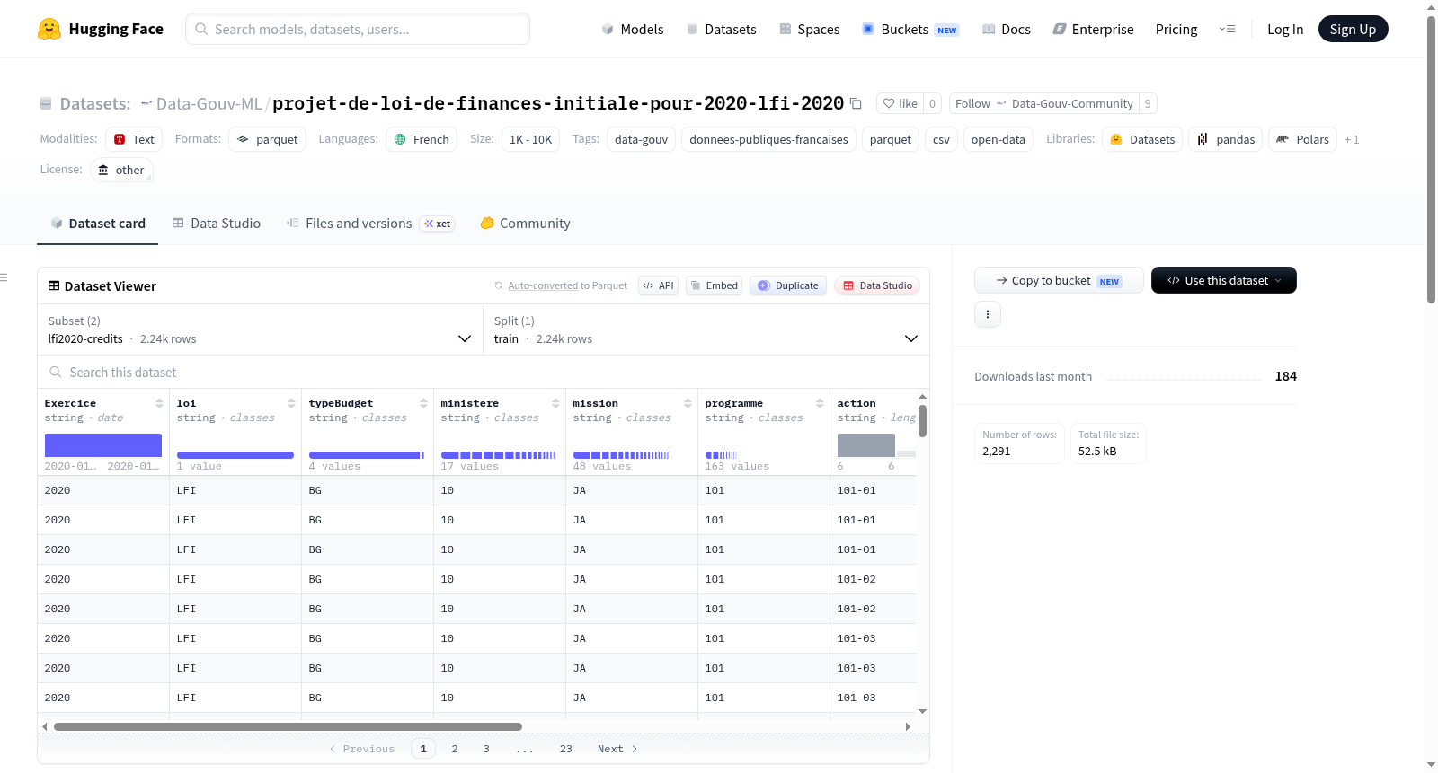 Data-Gouv-FR/projet-de-loi-de-finances-initiale-pour-2020-lfi-2020 数据集图片