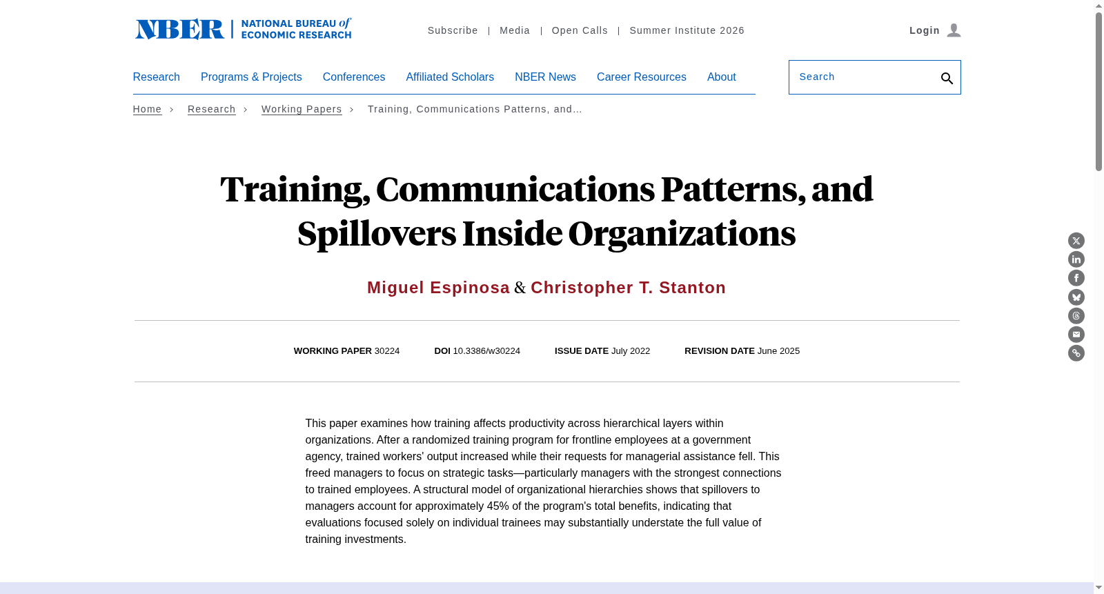 Training, Communications Patterns, and Spillovers Inside Organizations 数据集图片