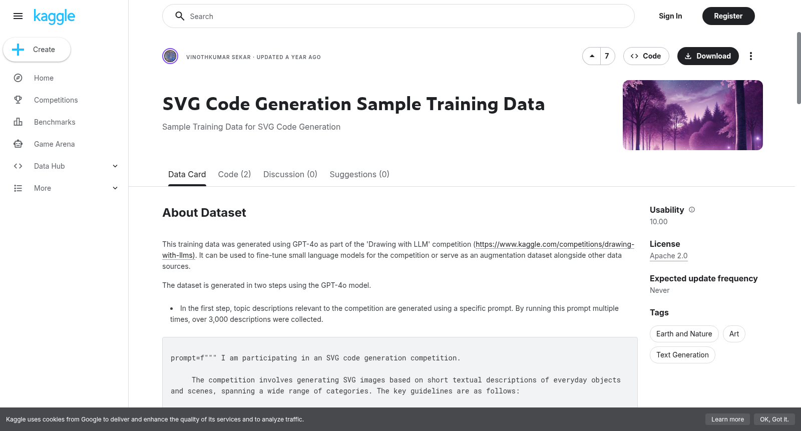 SVG Code Generation Sample Training Data 数据集图片