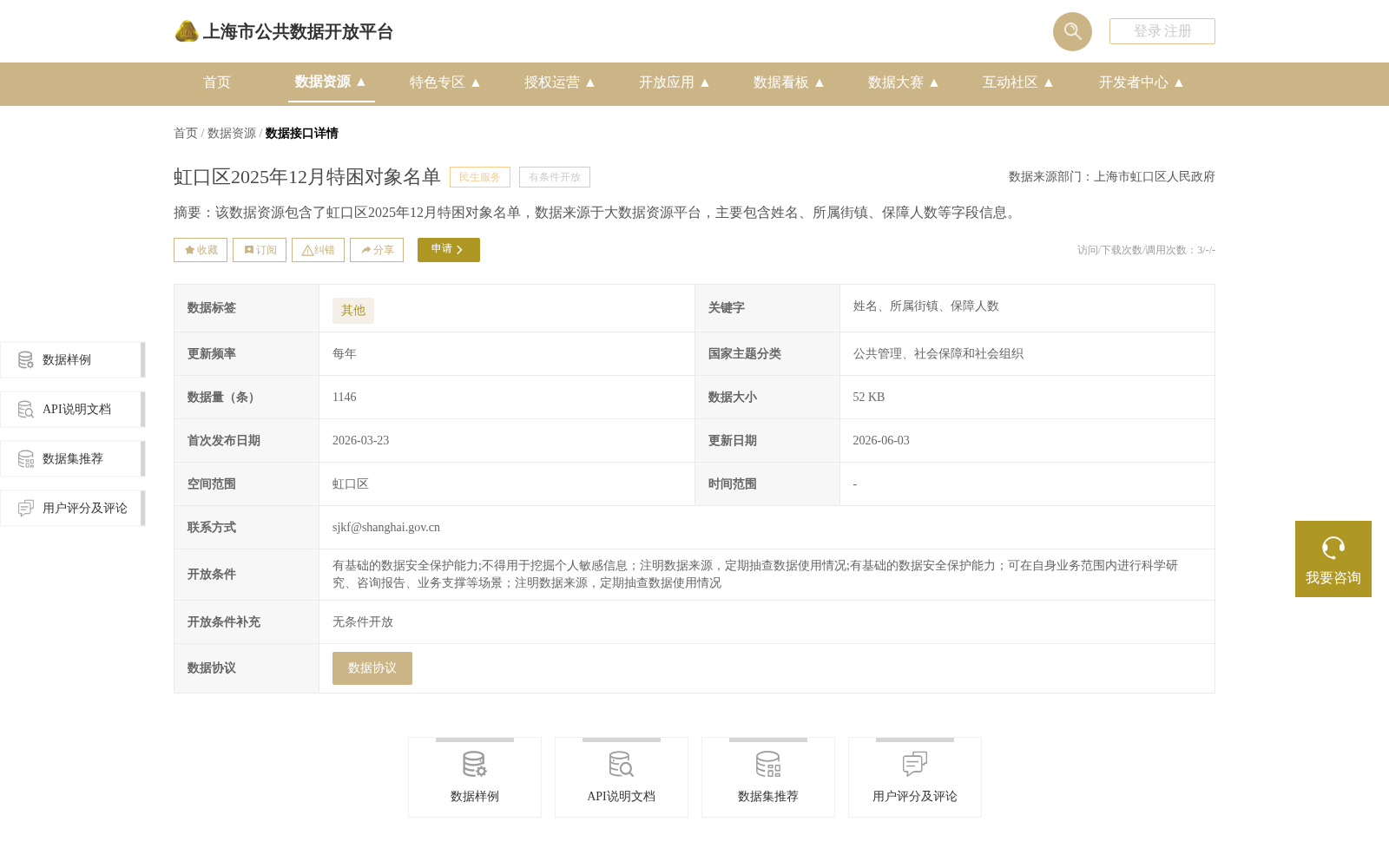 虹口区2025年12月特困对象名单 数据集图片