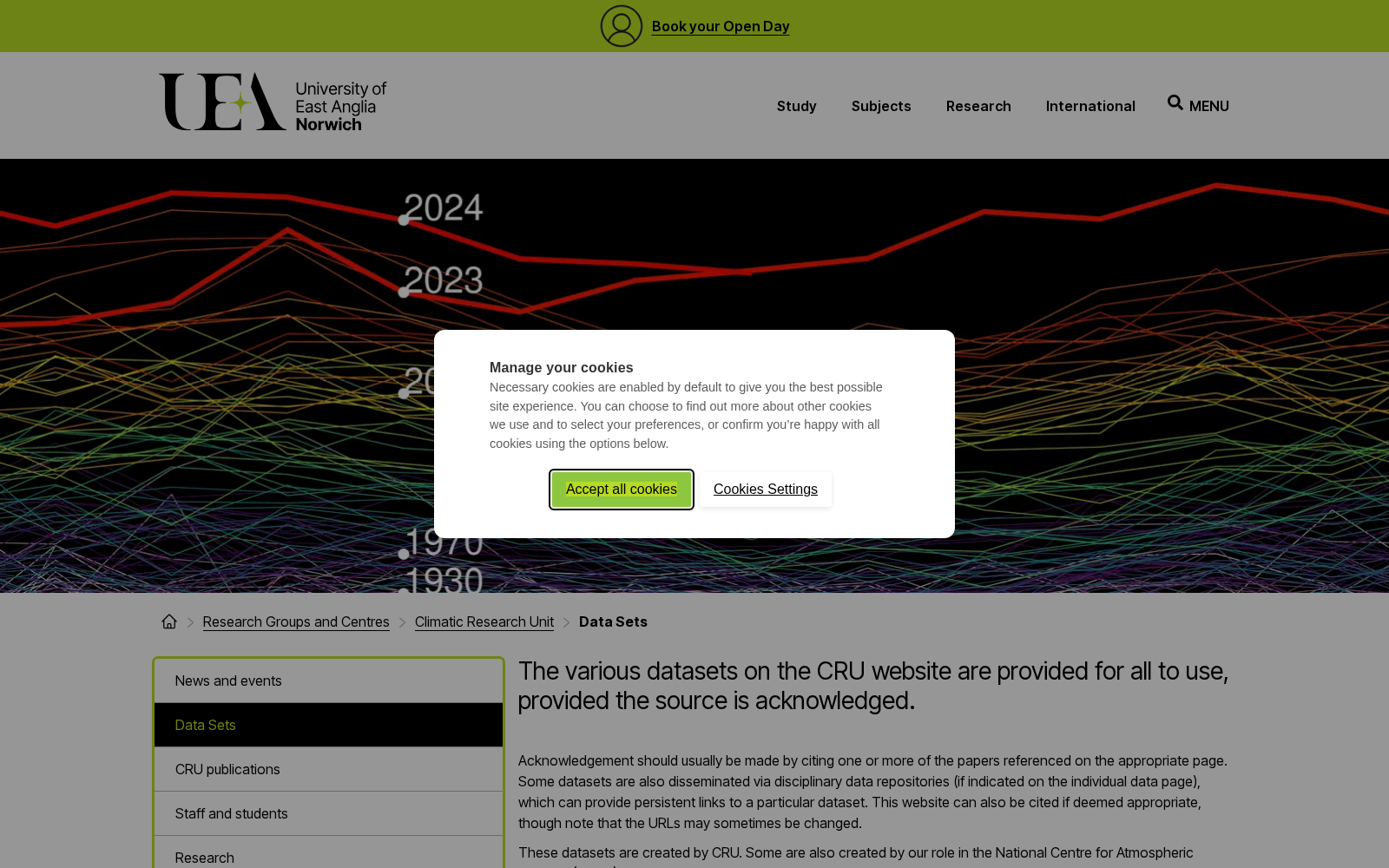 University of East Anglia Climatic Research Unit Datasets 数据集图片