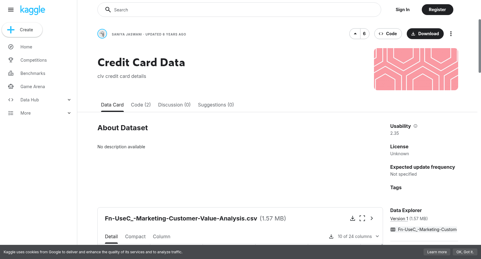 Credit Card Data 数据集图片