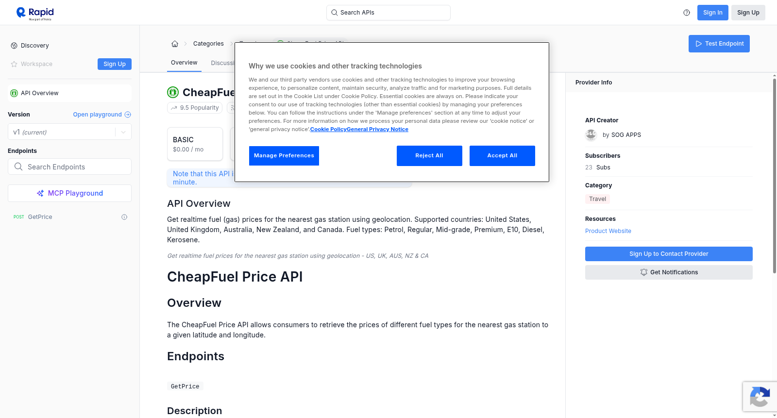 CheapFuel Price API 数据集图片