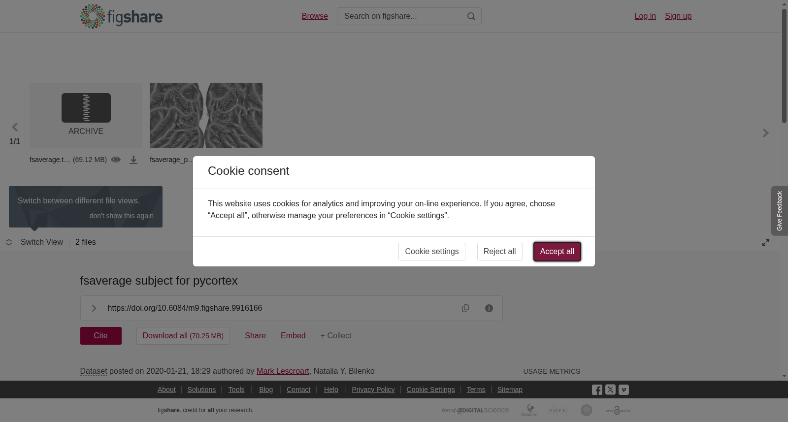 fsaverage subject for pycortex 数据集图片