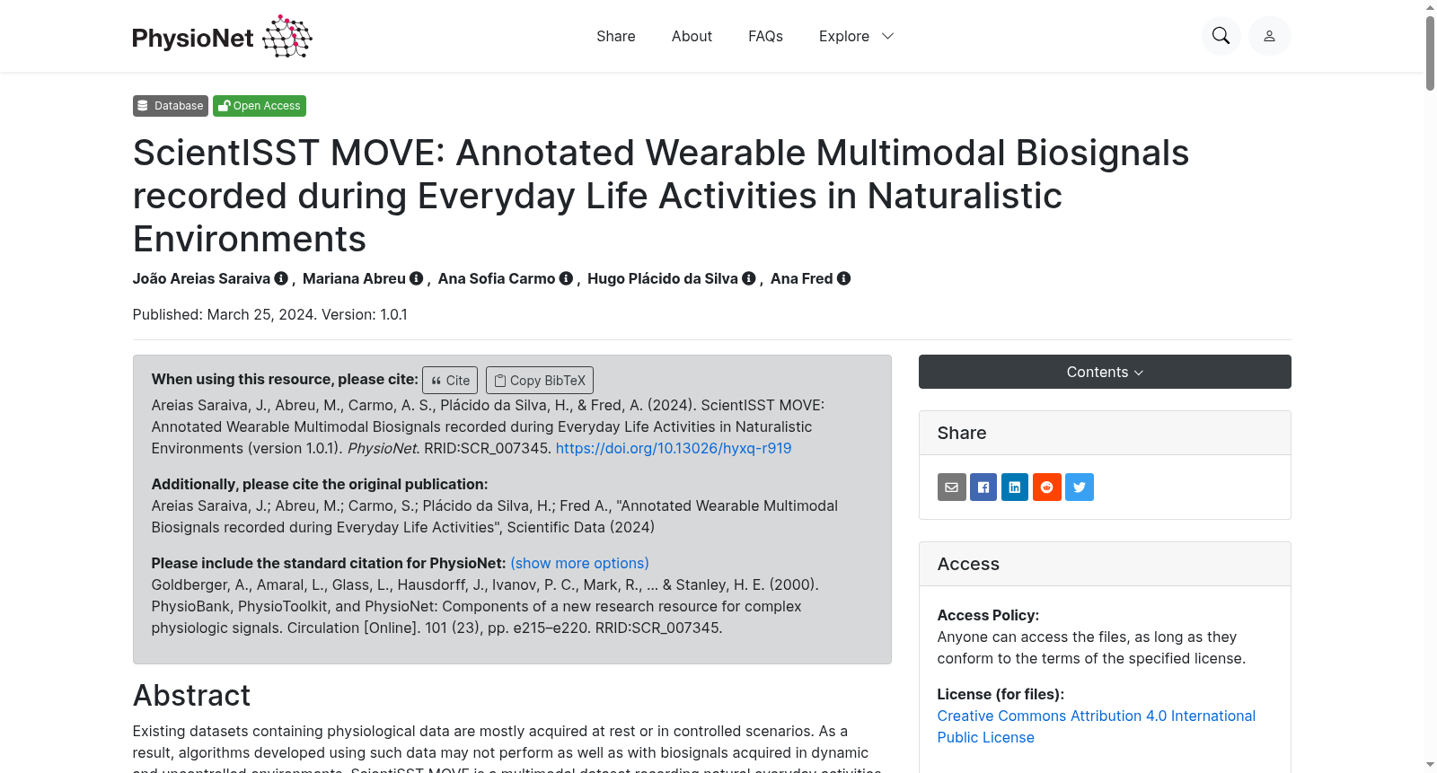 ScientISST MOVE: Annotated Wearable Multimodal Biosignals recorded during Everyday Life Activities in Naturalistic Environments 数据集图片