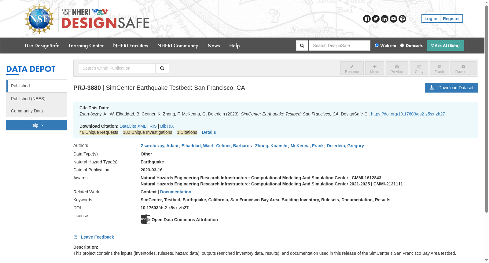 SimCenter Earthquake Testbed: San Francisco, CA 数据集图片