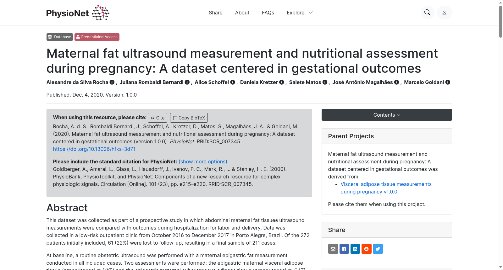 Maternal fat ultrasound measurement and nutritional assessment during pregnancy: A dataset centered in gestational outcomes 数据集图片