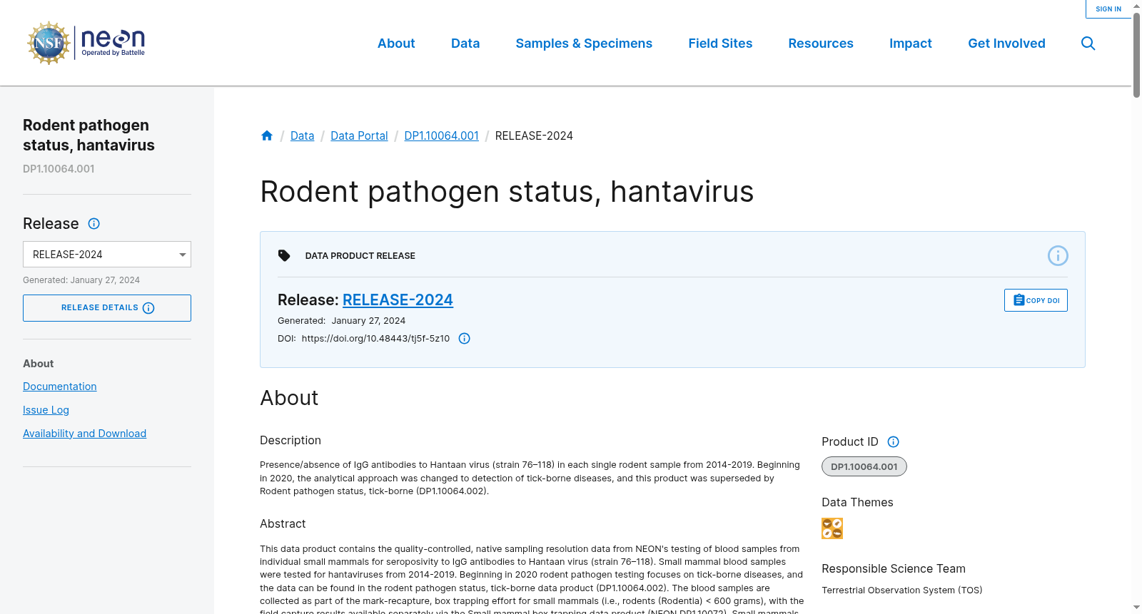Rodent pathogen status, hantavirus (DP1.10064.001) 数据集图片