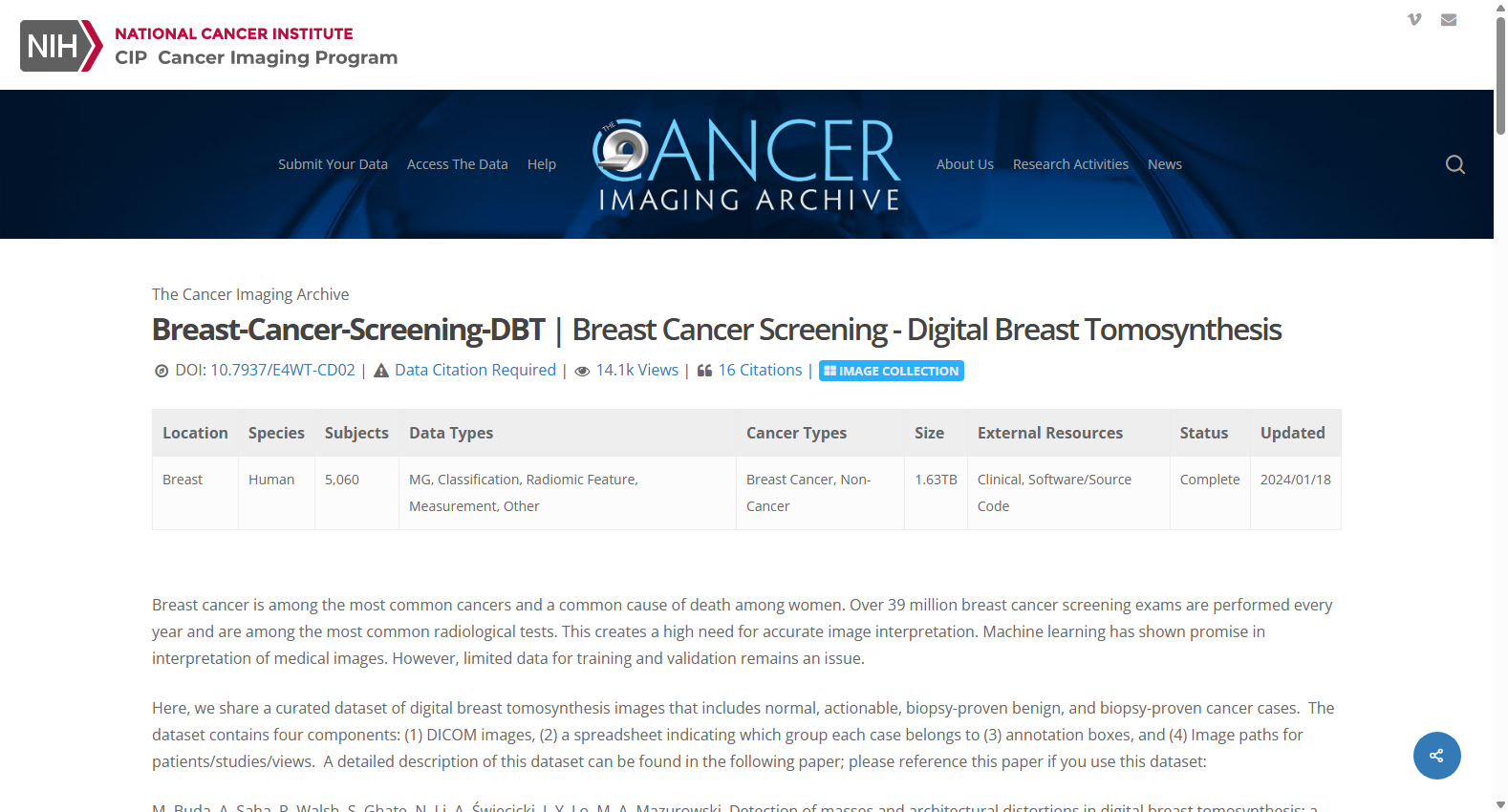Breast Cancer Screening DBT