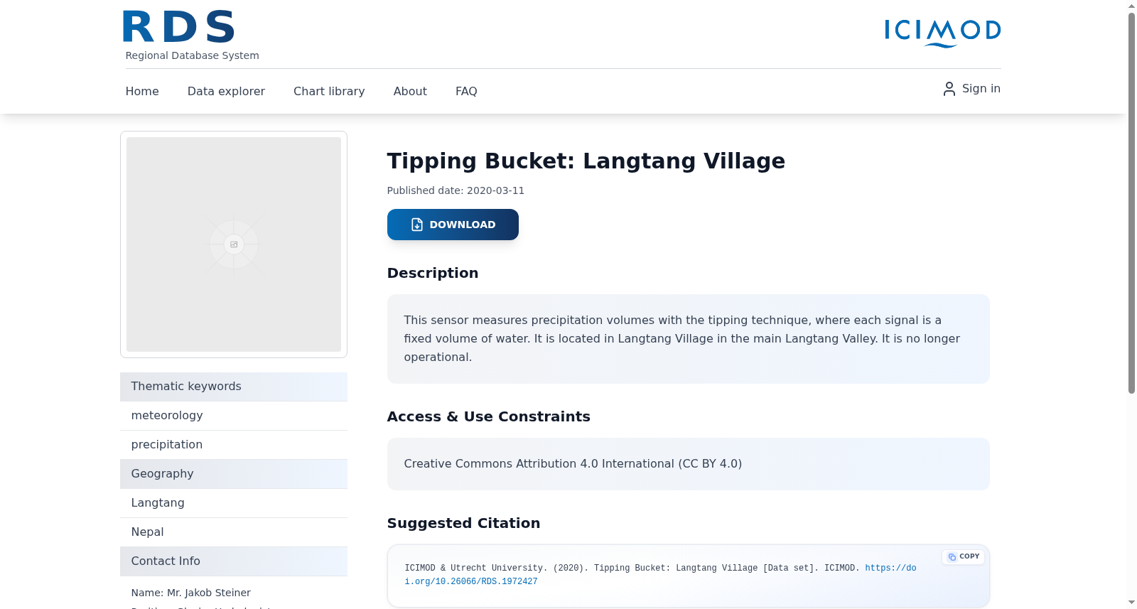 Tipping Bucket: Langtang Village 数据集图片