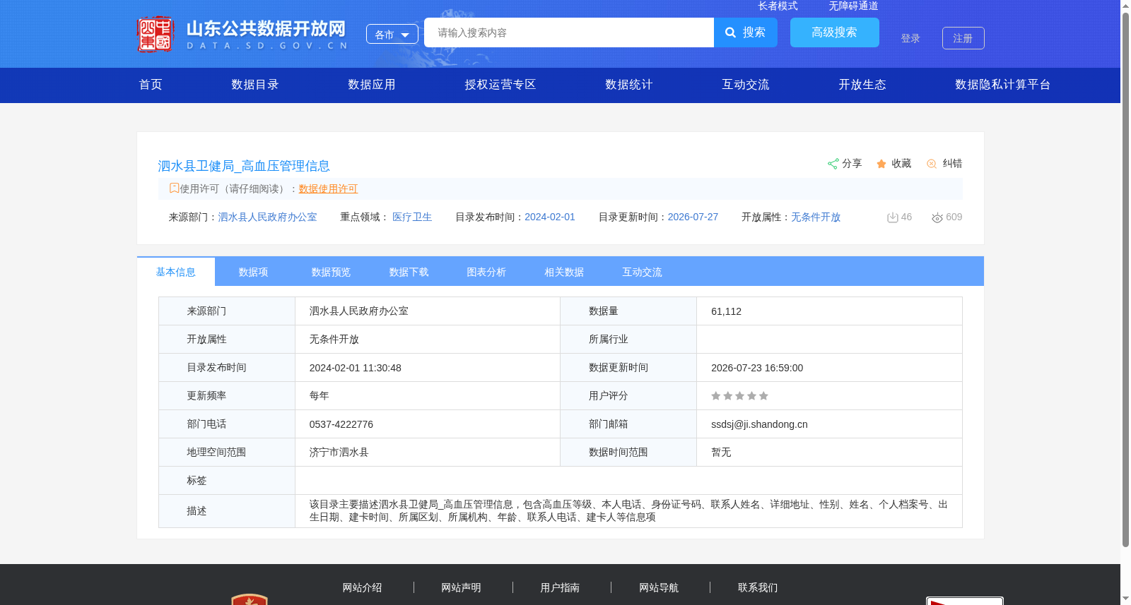 泗水县卫健局_高血压管理信息 数据集图片