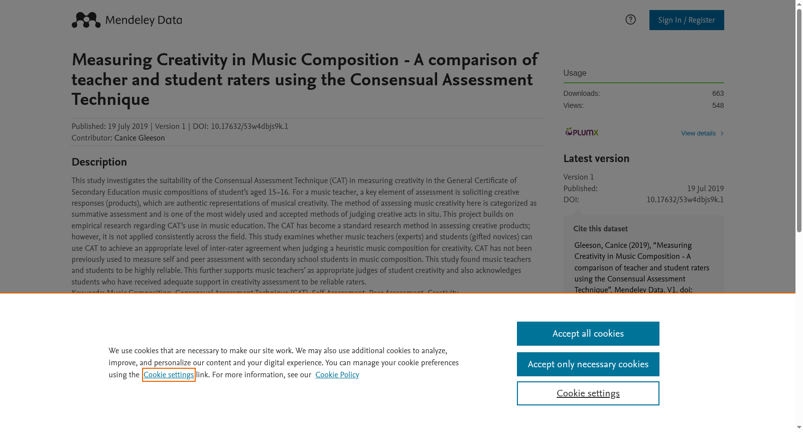 Measuring Creativity in Music Composition - A comparison of teacher and student raters using the Consensual Assessment Technique 数据集图片