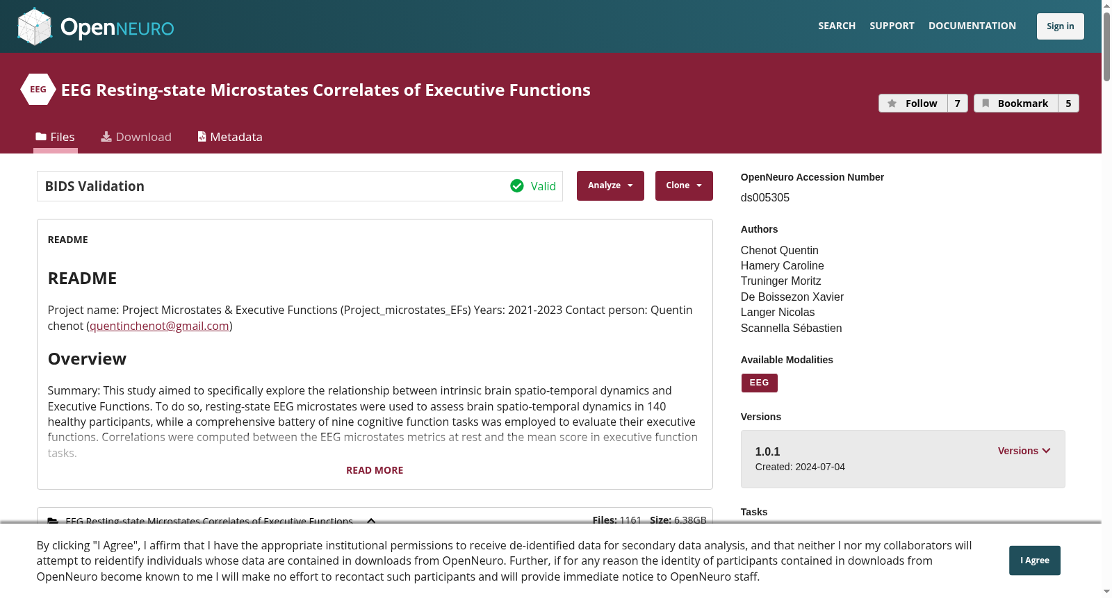 EEG Resting-state Microstates Correlates of Executive Functions 数据集图片