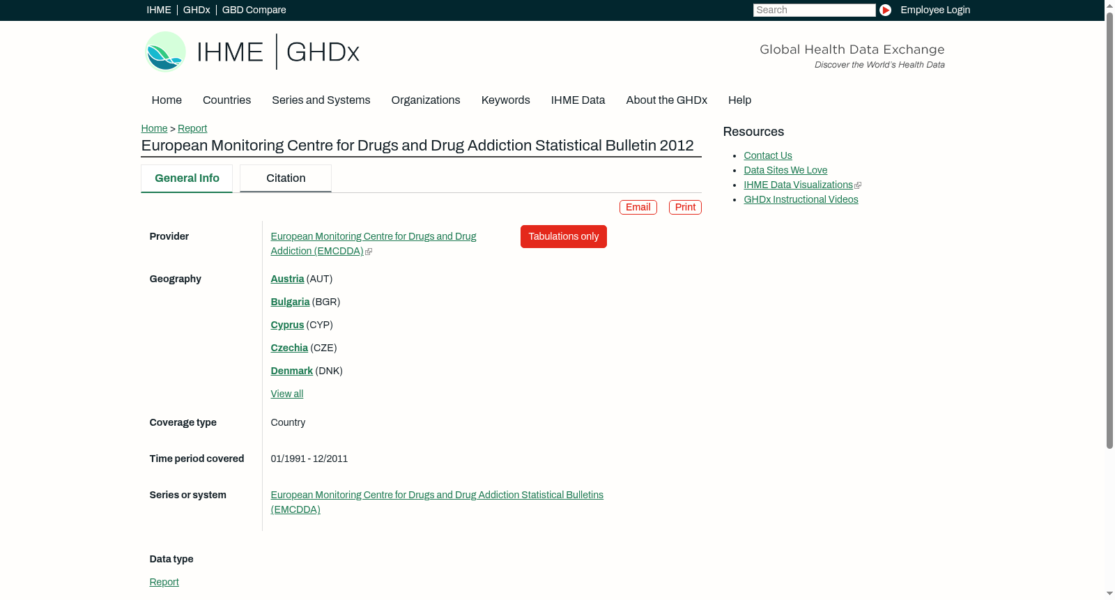 European Monitoring Centre for Drugs and Drug Addiction Statistical Bulletin 2012 数据集图片