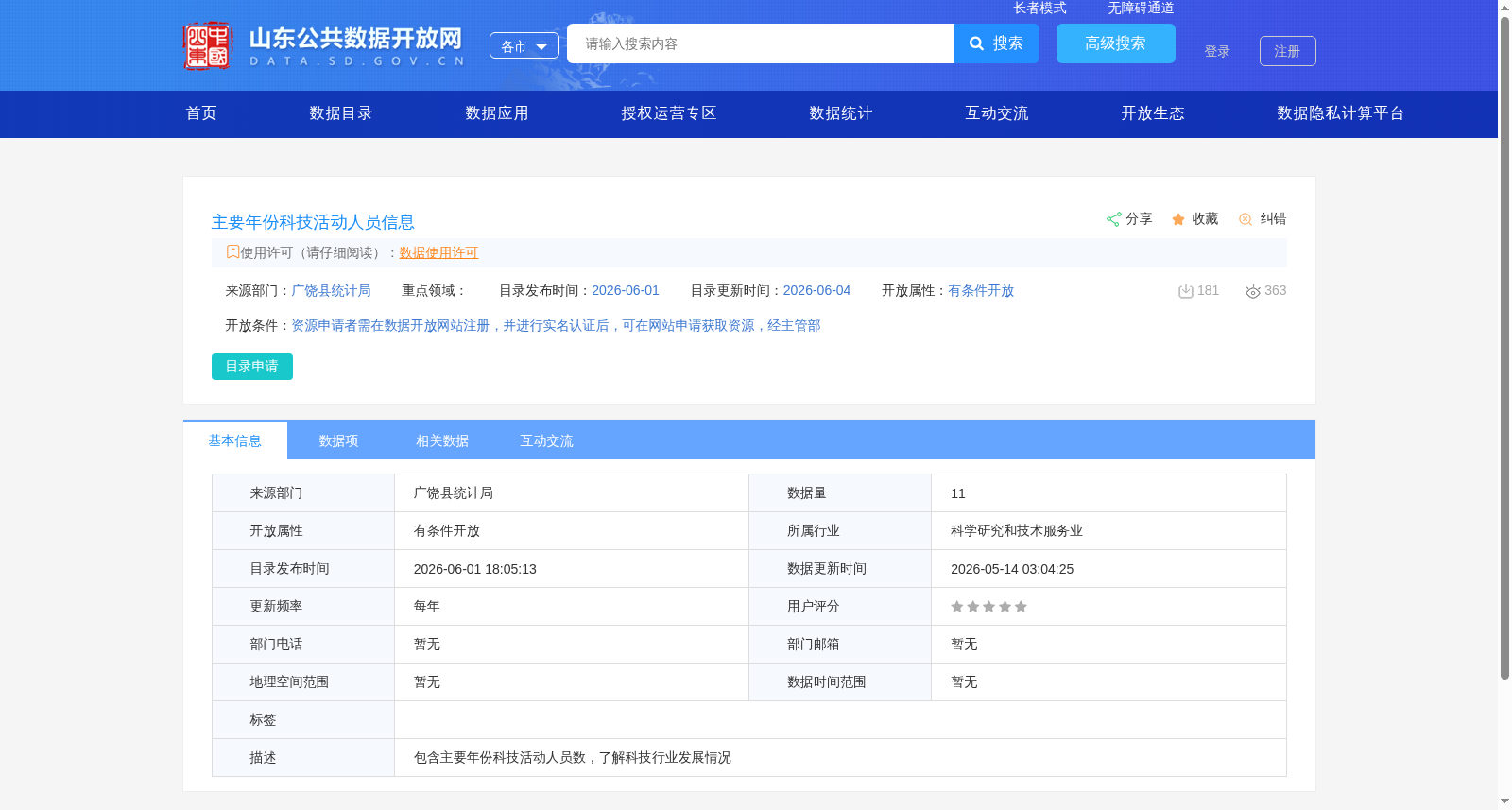 主要年份科技活动人员信息 数据集图片