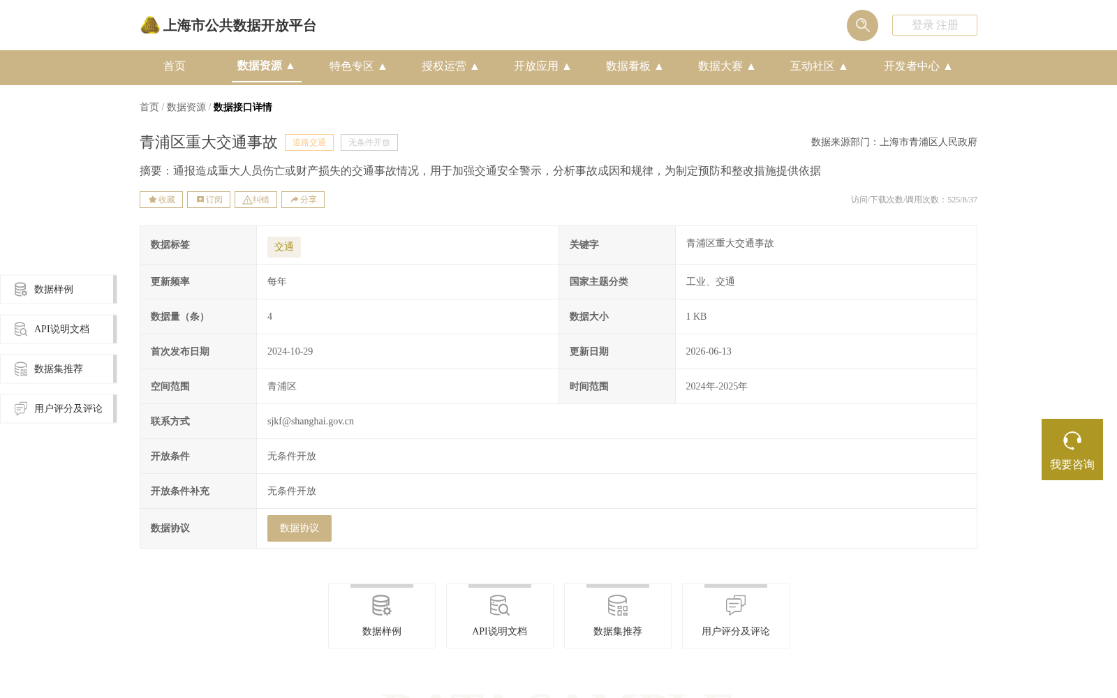 青浦区重大交通事故 数据集图片