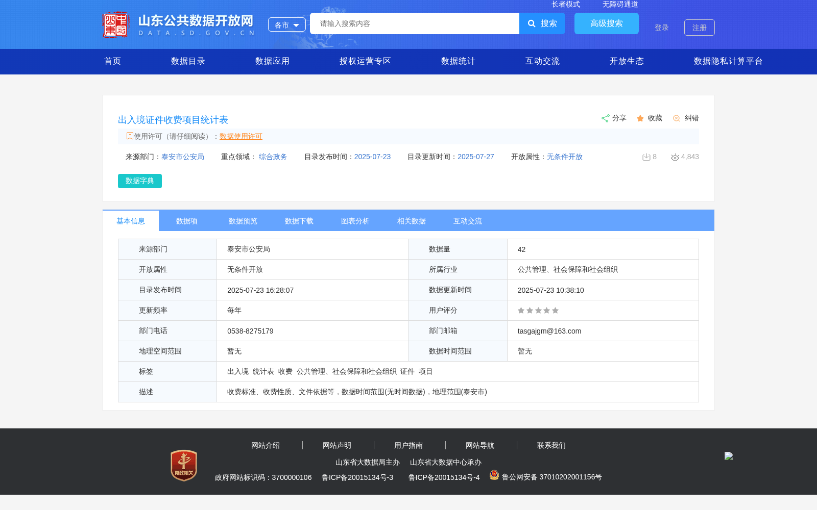 出入境证件收费项目统计表 数据集图片