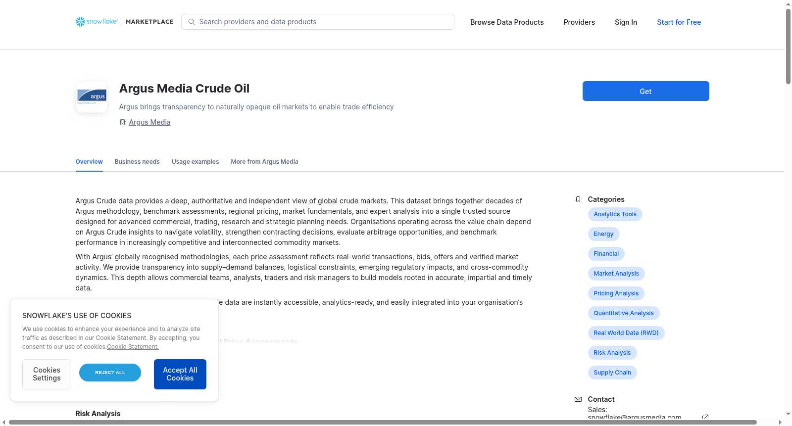 Argus Media Crude Oil 数据集图片