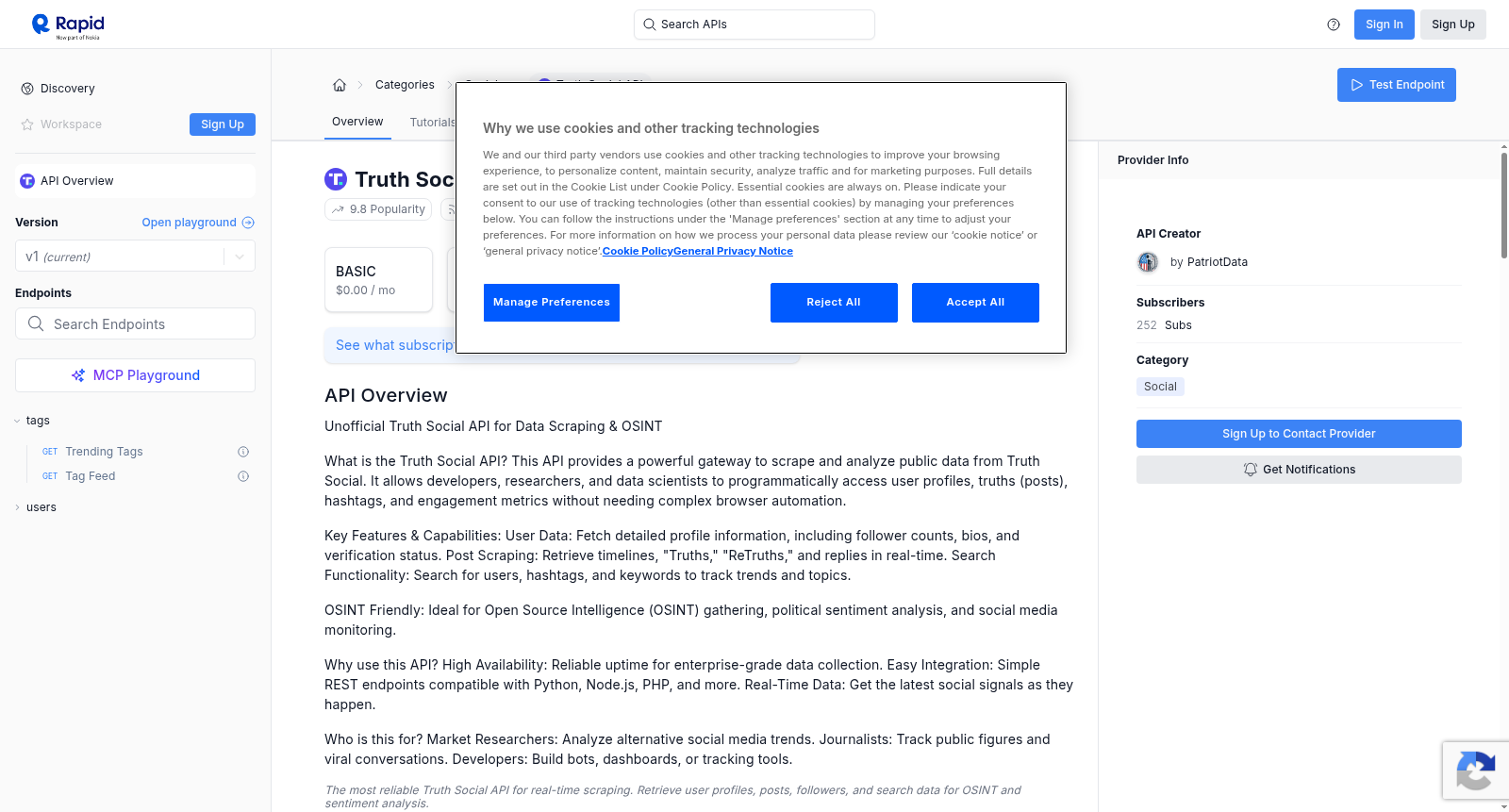 Truth Social API 数据集图片