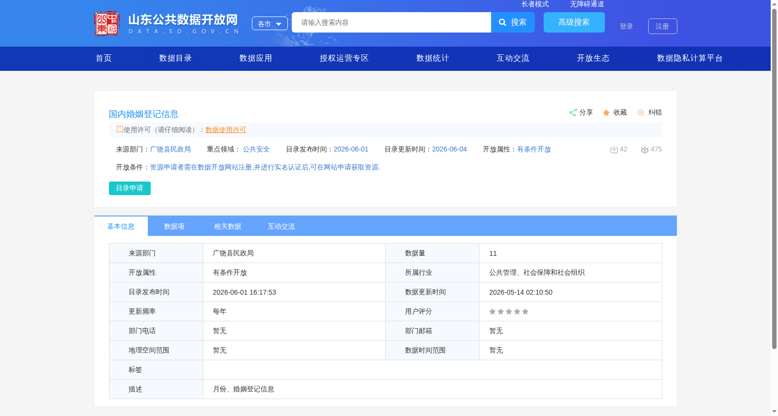 国内婚姻登记信息 数据集图片