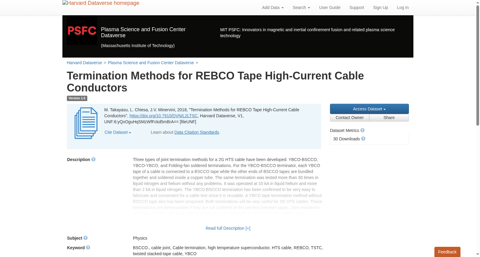 Termination Methods for REBCO Tape High-Current Cable Conductors 数据集图片