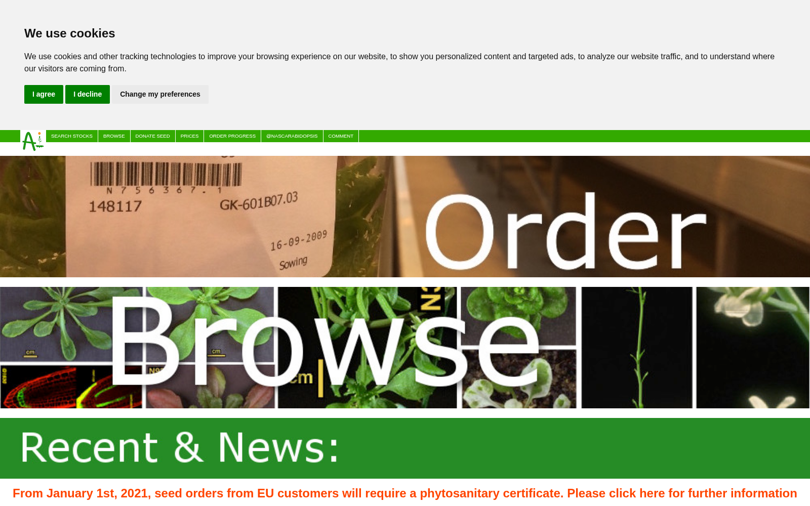 Nottingham Arabidopsis Stock Centre Seeds Database 数据集图片