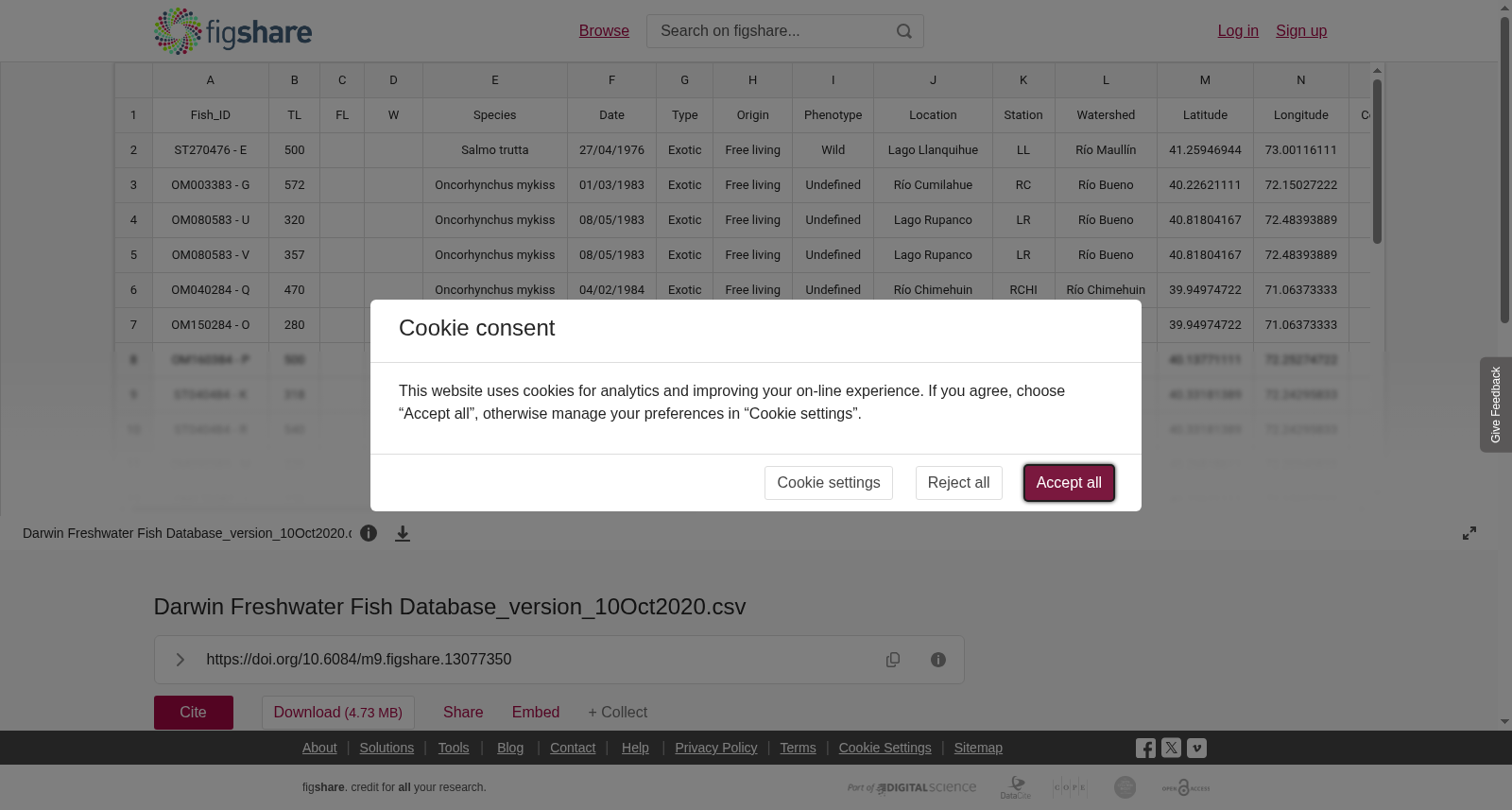 Darwin Freshwater Fish Database_version_10Oct2020.csv 数据集图片