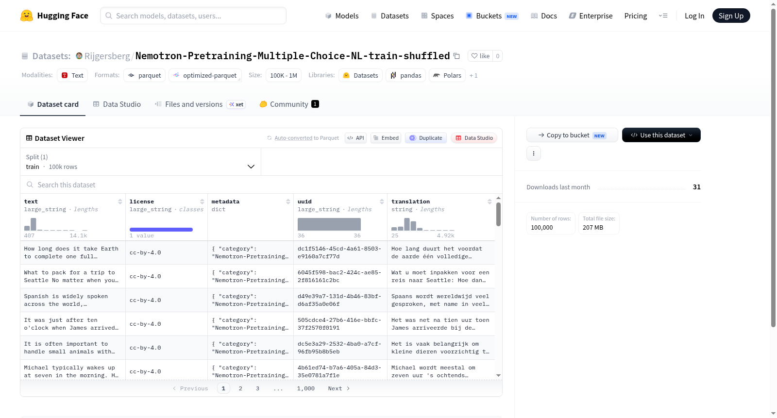 Rijgersberg/Nemotron-Pretraining-Multiple-Choice-NL-train-shuffled 数据集图片