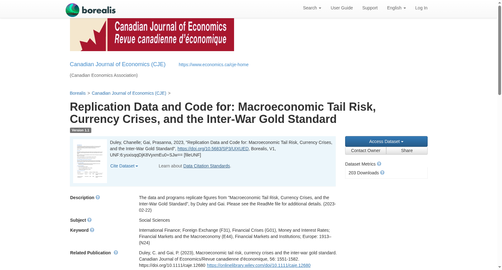 Replication Data and Code for: Macroeconomic Tail Risk, Currency Crises, and the Inter-War Gold Standard 数据集图片
