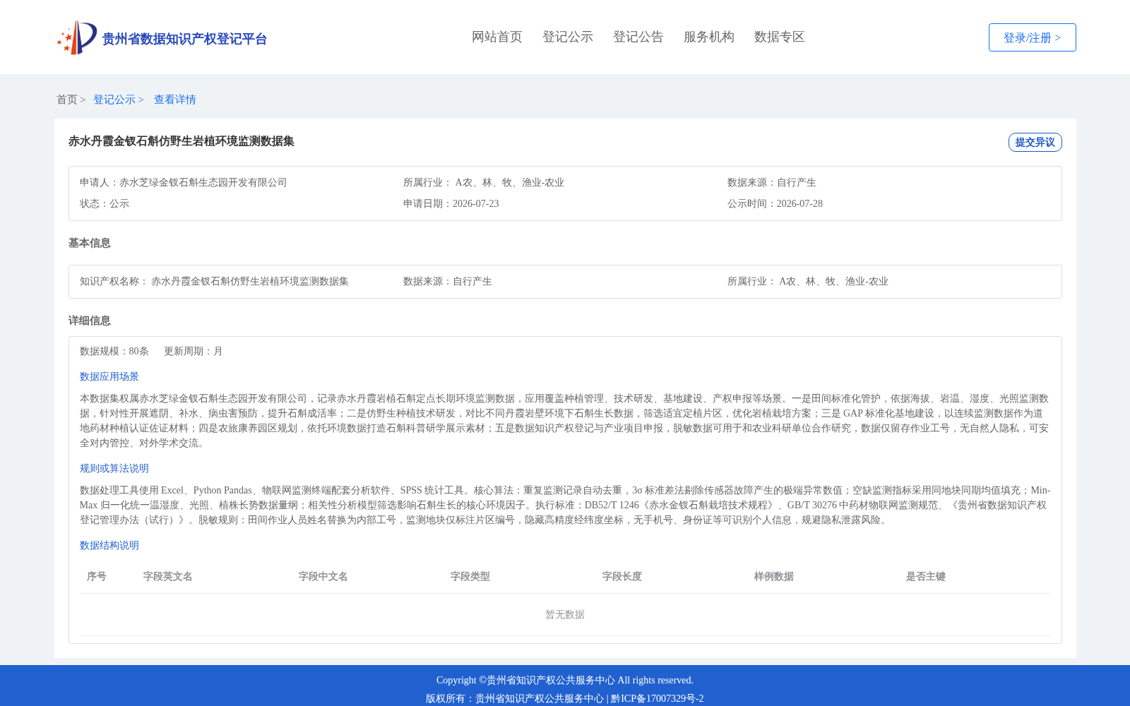 赤水丹霞金钗石斛仿野生岩植环境监测数据集 数据集图片